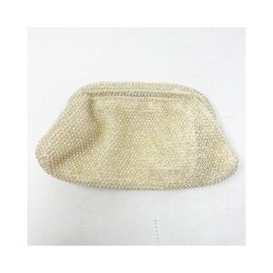 Corde Bead Purse Clutch Beaded Ivory Snap Closure  Lumered Vintage USA RARE